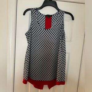 Red, black and white size Small Zac&Rachel sleeveless top.